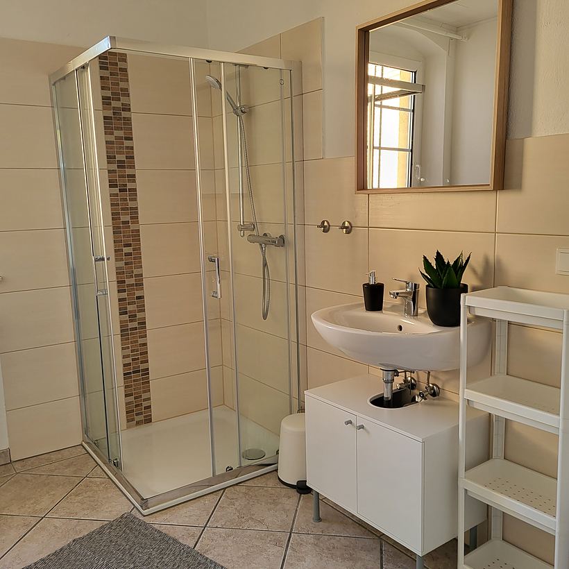 Badezimmer – Apartment 3, Erdgeschoss in Mündersbach